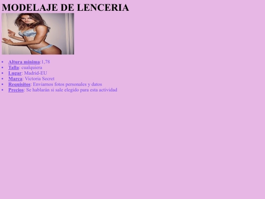 proyectofinal/lenceria screenshot