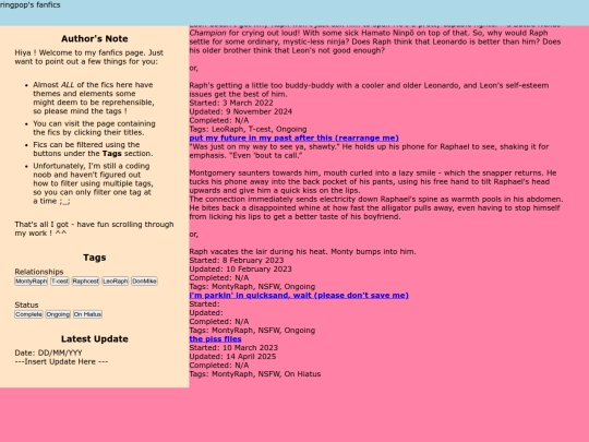fanfics/fanfics screenshot