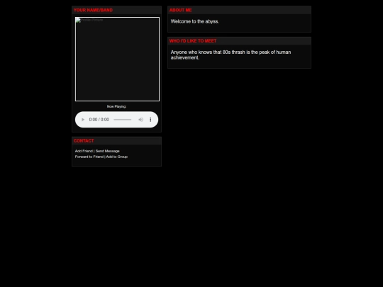 myspacemetal screenshot
