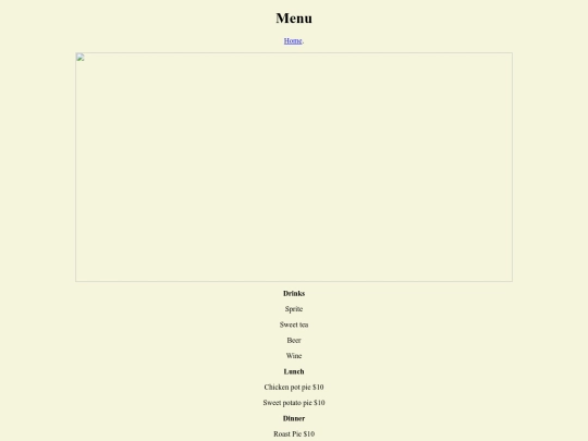 menu screenshot