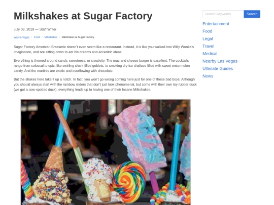 food/milkshake/milkshakes-at-sugar-factory screenshot