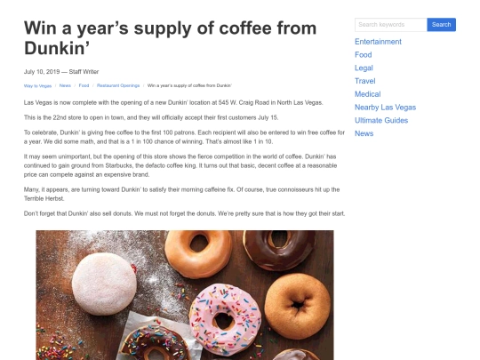 las-vegas-news/food/restaurant-openings/win-a-years-supply-of-coffee-from-dunkin screenshot