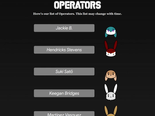 OperatorList screenshot