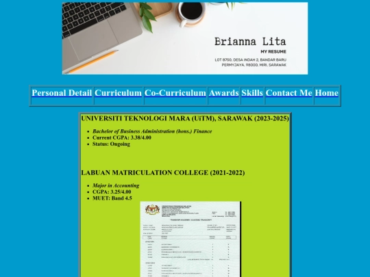 curriculum screenshot
