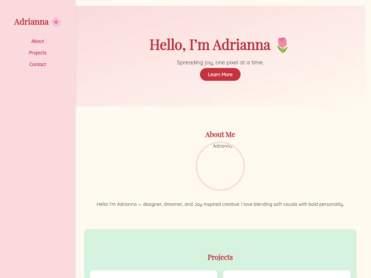 Joy inspired website /Hompeage screenshot