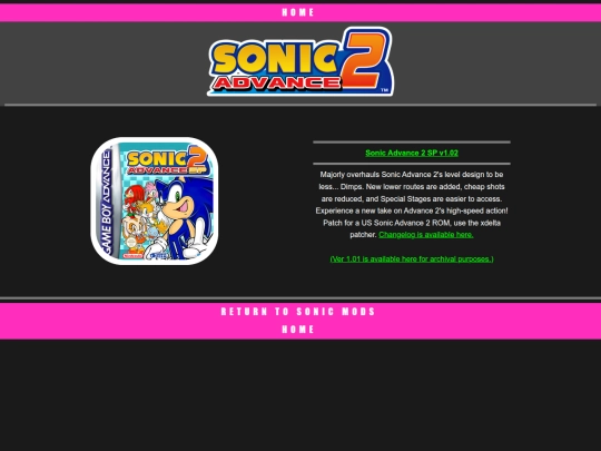 sonicZone/sonicmods/sonicadvance2 screenshot