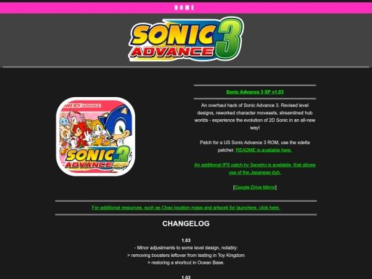 sonicZone/sonicmods/sonicadvance3 screenshot