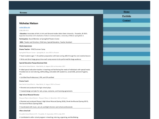 resume screenshot