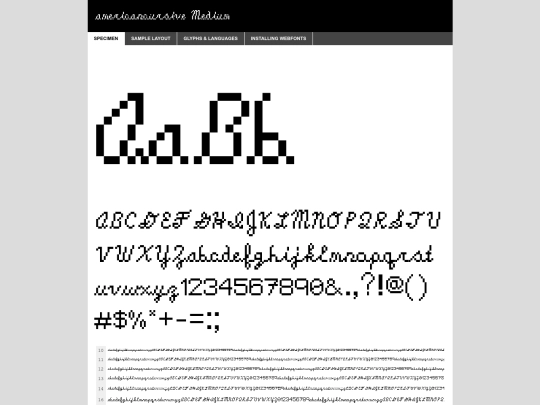 fonts/americancursive/americancursive-demo screenshot