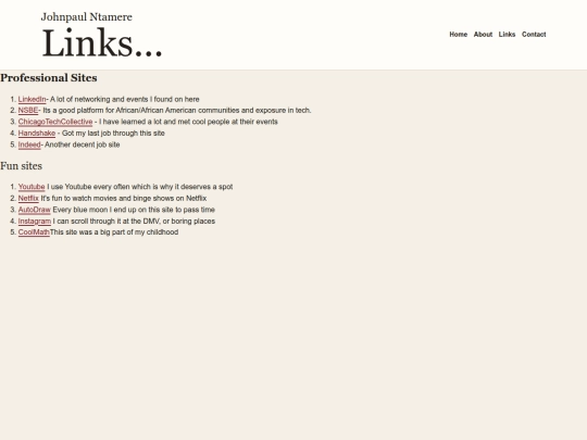 pages/links screenshot