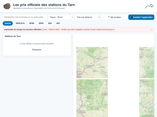 carburants screenshot