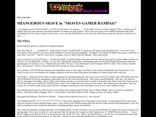 dave/shaves gamer rampage screenshot