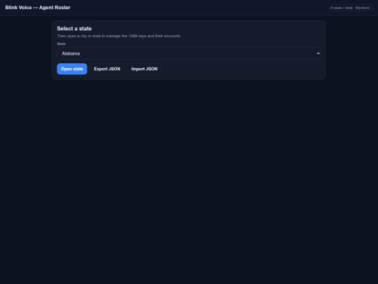 BlinkBackend_Agent_Roster screenshot