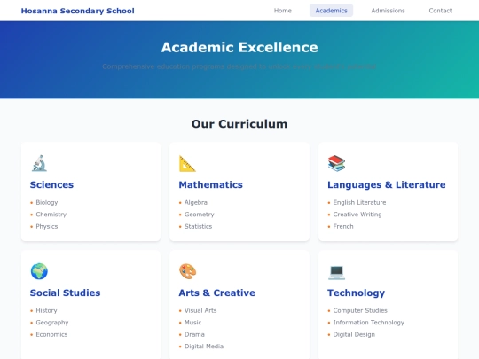 academics screenshot