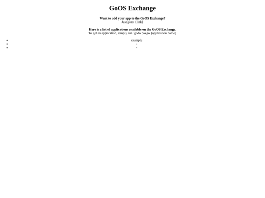 GoOS/Exchange screenshot