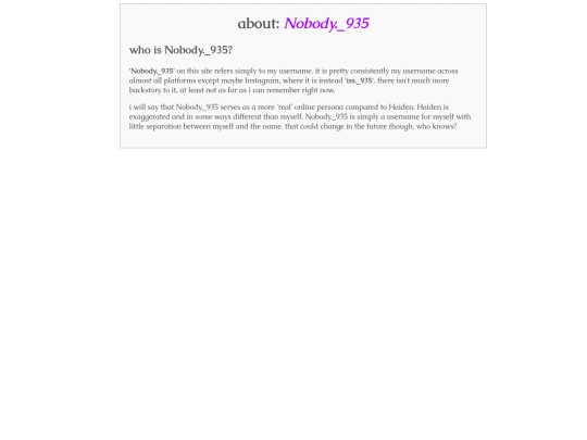 aboutNobody screenshot