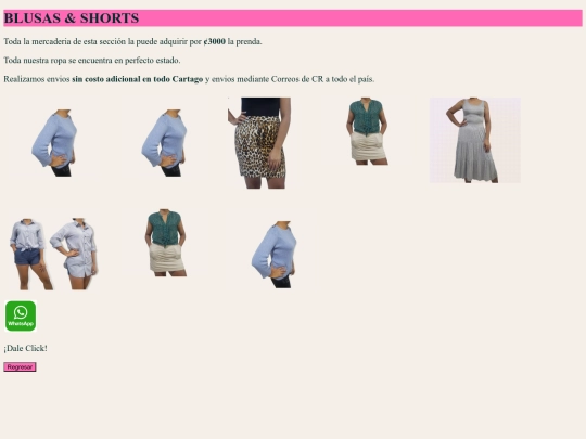 blusas&shorts screenshot