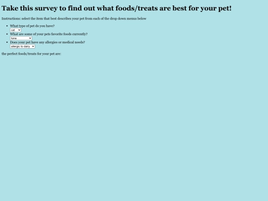 foodsurvey screenshot