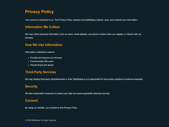 privacy policy screenshot