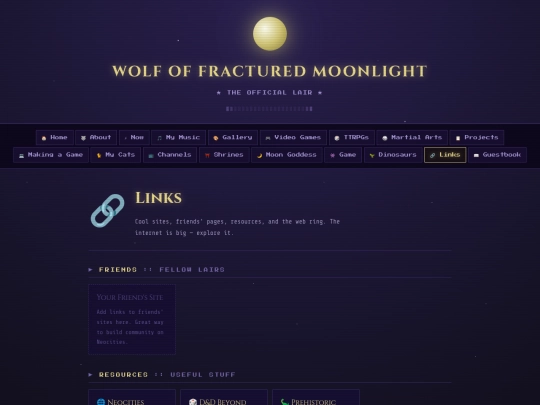 links screenshot