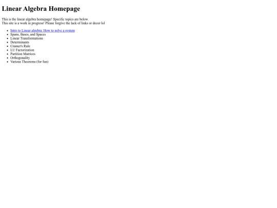 genres/linAl/linalHome screenshot