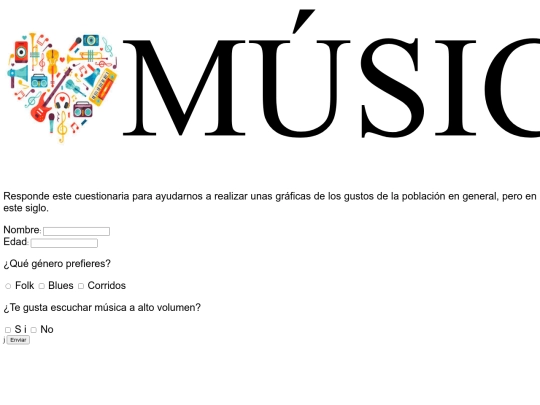 MUSICA/Formulario screenshot