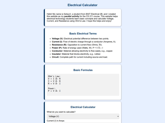 Electrical_Calculator screenshot