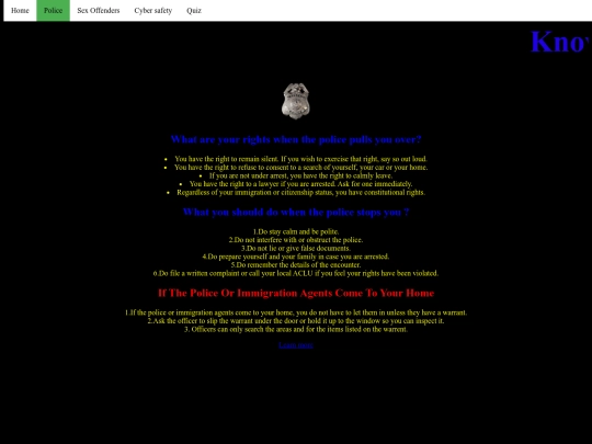 information screenshot