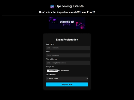 Event/register screenshot