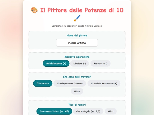 MOLTIPLICAZIONI E DIVISIONI 10 100 1000 il pittore/pittore_potenze screenshot
