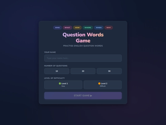 Z english/question_words_game screenshot