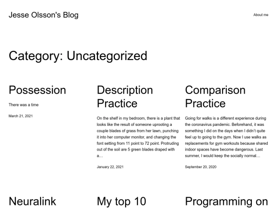 category/uncategorized screenshot