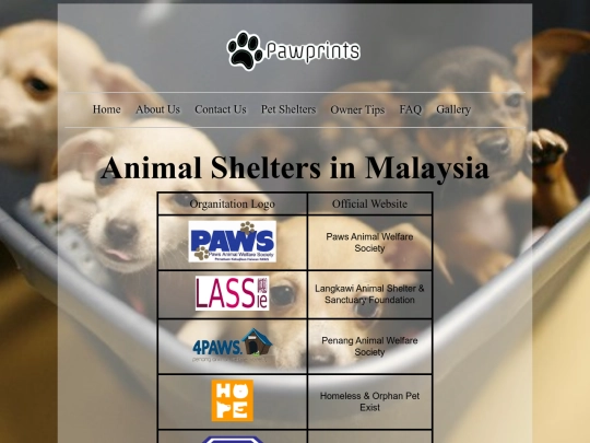 shelterlist screenshot
