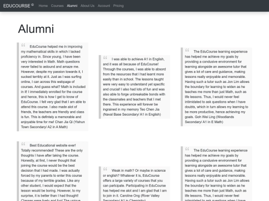 alumni screenshot