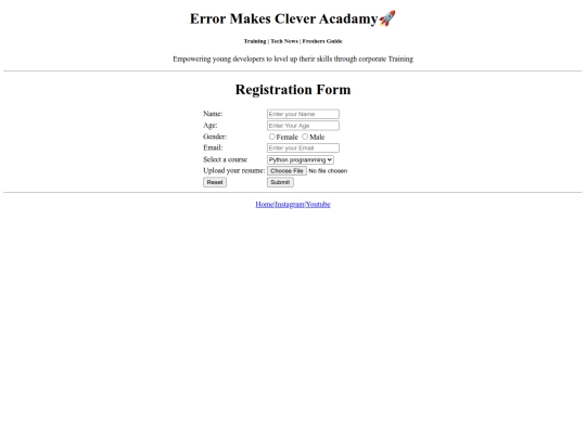 EMC web Page/register screenshot