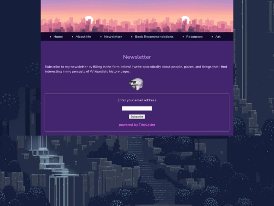 pages/newsletter screenshot