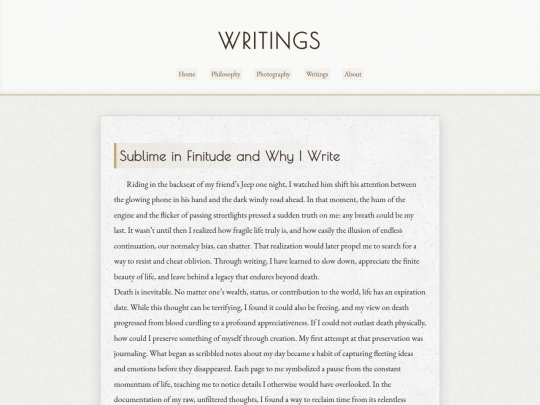 writings screenshot