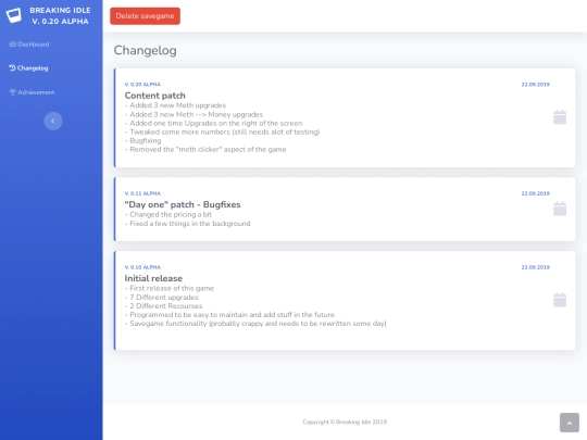 changelog screenshot