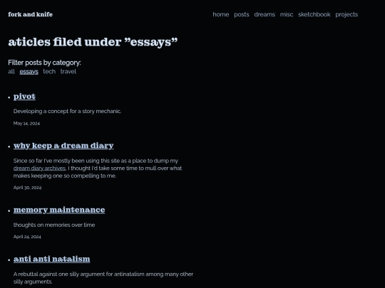 blog/essays screenshot