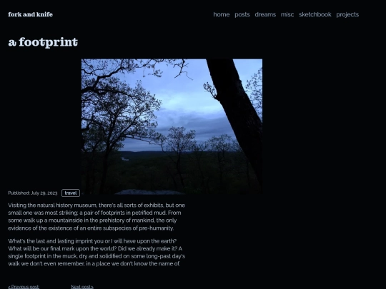 blog/journal/footprint screenshot