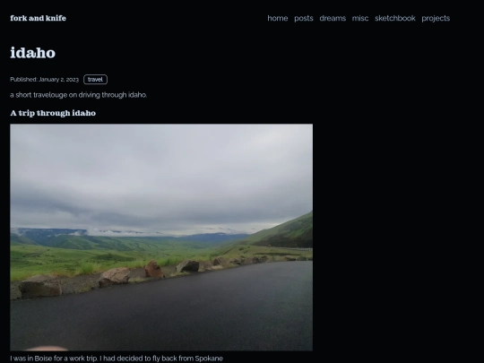 blog/journal/idaho screenshot