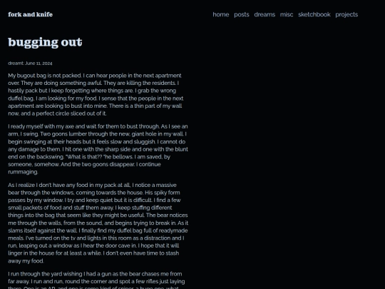 dream_journal/bugout screenshot