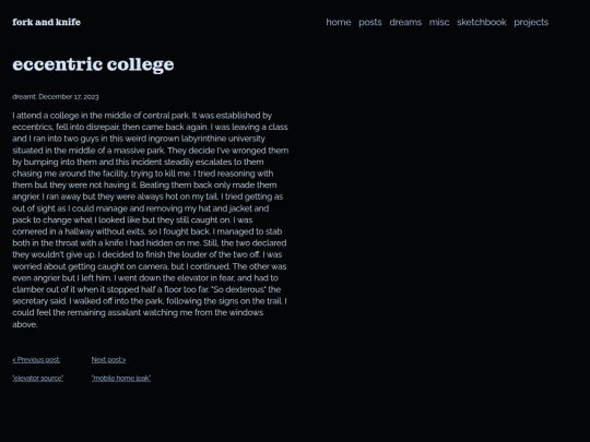 dream_journal/eccentric_college screenshot