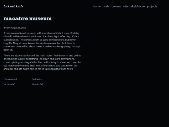 dream_journal/macabre_museum screenshot