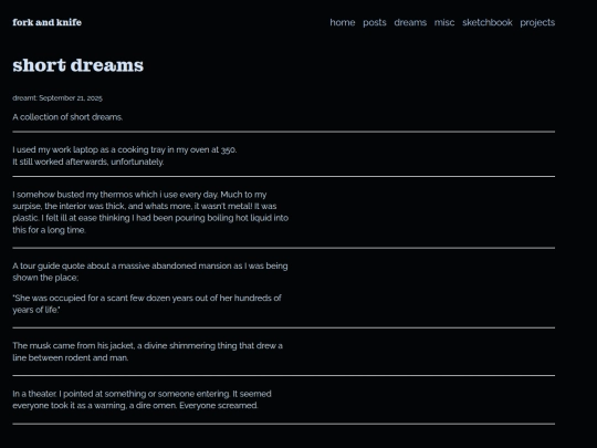 dream_journal/short_dreams screenshot
