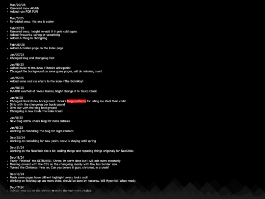 Changelog screenshot