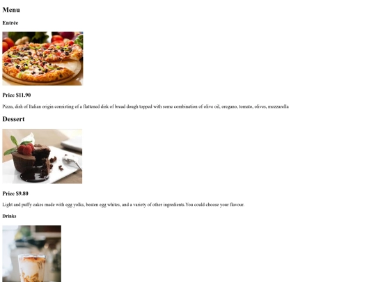 menu screenshot