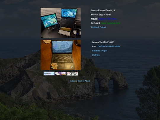 About/Setups screenshot