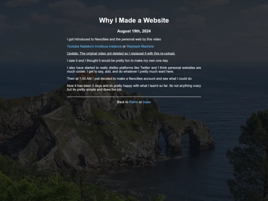Rants/WhyIMadeAWebsite screenshot