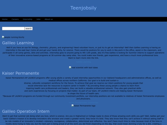 Internships screenshot
